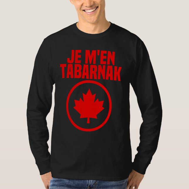 T-shirt Tabarnak Langue Canadienne Française Drapeau Canad (Devant)