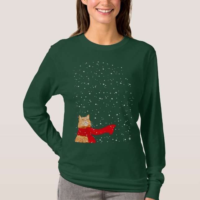 T-shirt Tabby aime la neige (Devant)
