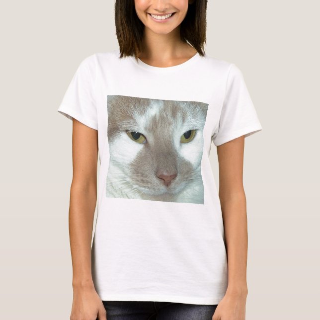 T-shirt Tabby blanc et orange (Devant)