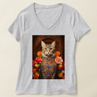 T-shirt Tabby Brown avec fleurs et style victorien
