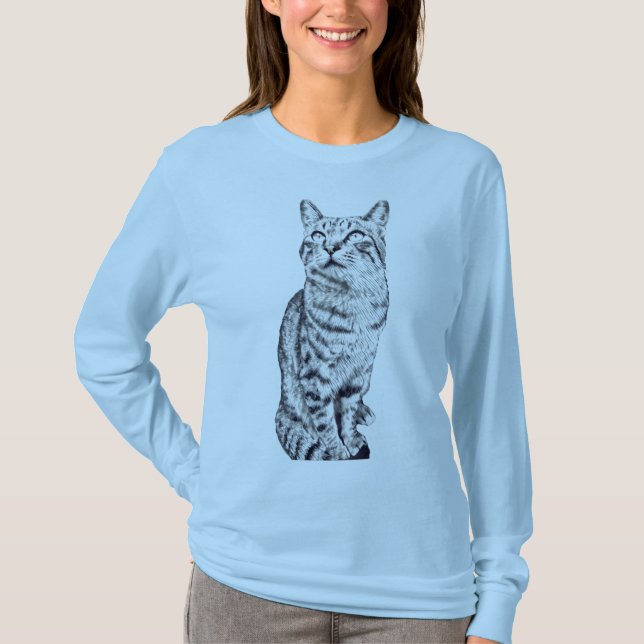 T-shirt tabby cat (Devant)