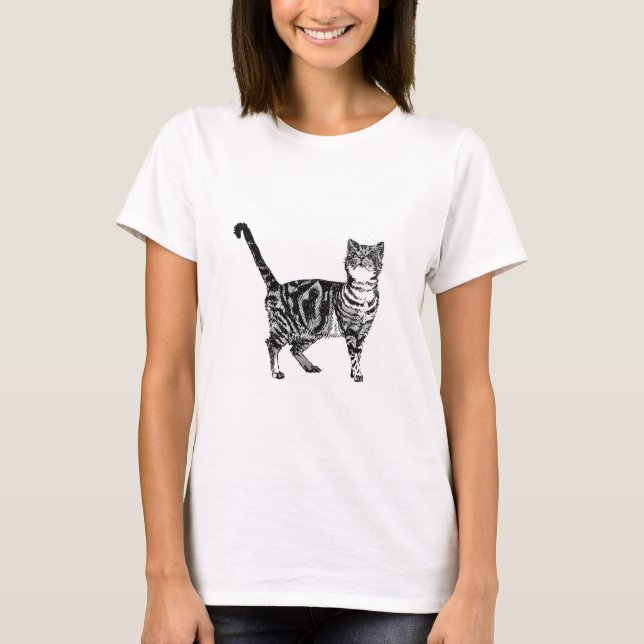 T-shirt Tabby Cat Chats adorables animaux de compagnie ray (Devant)
