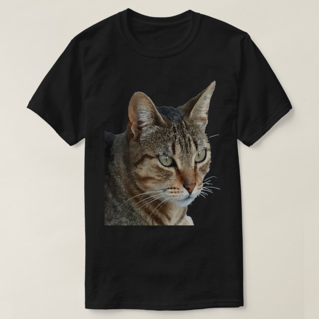 T-shirt Tabby Cat Étonnant Fermer Portrait Vector  (Design devant)