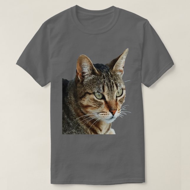T-shirt Tabby Cat Étonnant Fermer Portrait Vector (Design devant)