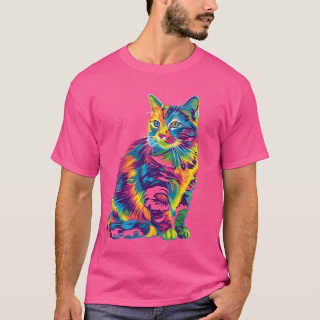 T-shirt Tabby Cat Orange Cat Popart drôle (Devant)