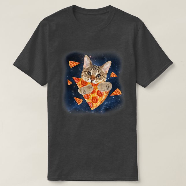 T-shirt Tabby Chat Chomping Sur Une Pizza Galay Pizza Cat  (Design devant)