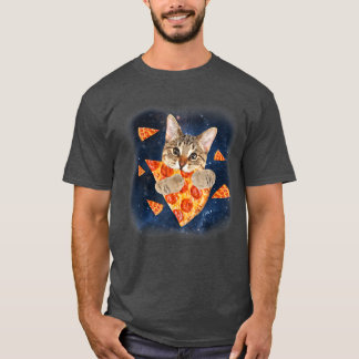 T-shirt Tabby Chat Chomping Sur Une Pizza Galay Pizza Cat