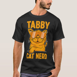 T-shirt Tabby Chat Nerd Orange Amoureux des chats Animal K