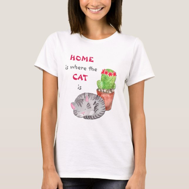 T-shirt Tabby Gris - Cat Accueil (Devant)