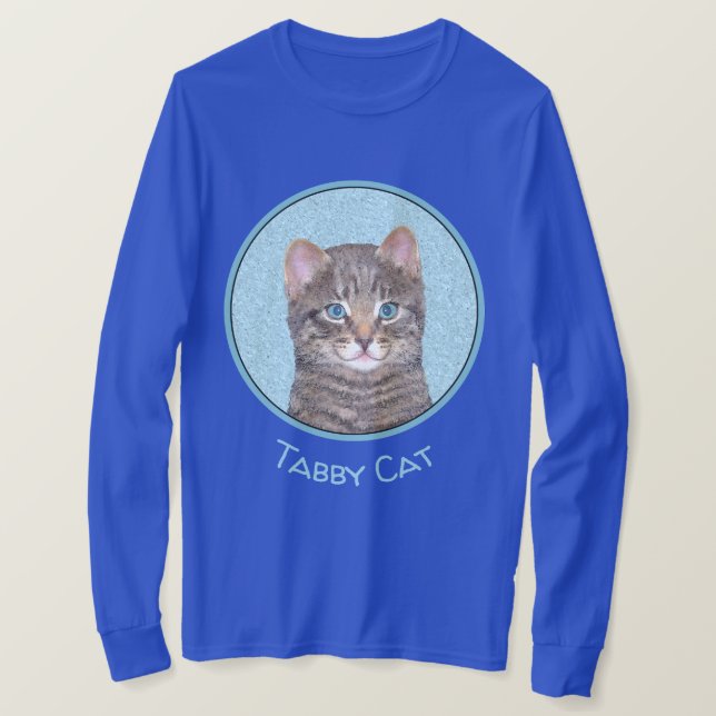 T-shirt Tabby Gris Peinture Chat - Cute Original Art Chat (Design devant)