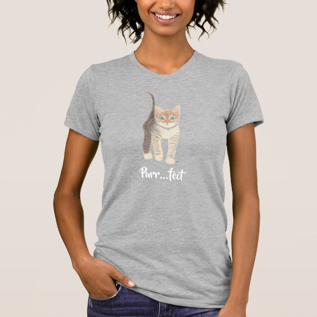 T-shirt Tabby Kitten Grey Women's (Devant)