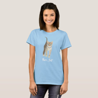 T-shirt Tabby Kitten Women's Light Blue