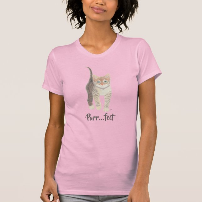 T-shirt Tabby Kitten Women's Pink (Devant)