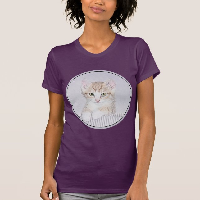 T-shirt Tabby Orange Kitten Peinture - Art Chat original (Devant)