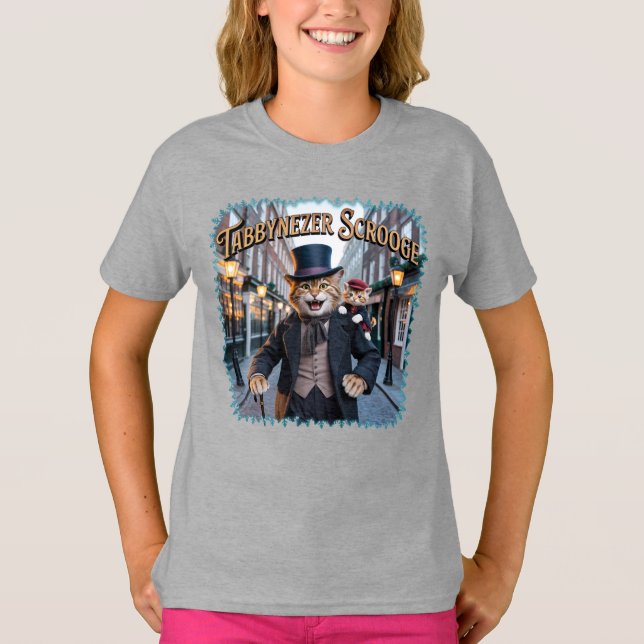 T-shirt Tabbynezer Scrooge Illustration – Tabby Scrooge (Devant)