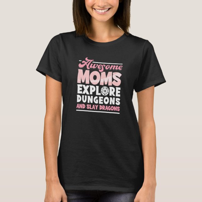 T-shirt Tabeletop Maman Explorer Dungeons Slay Dragons RPG (Devant)