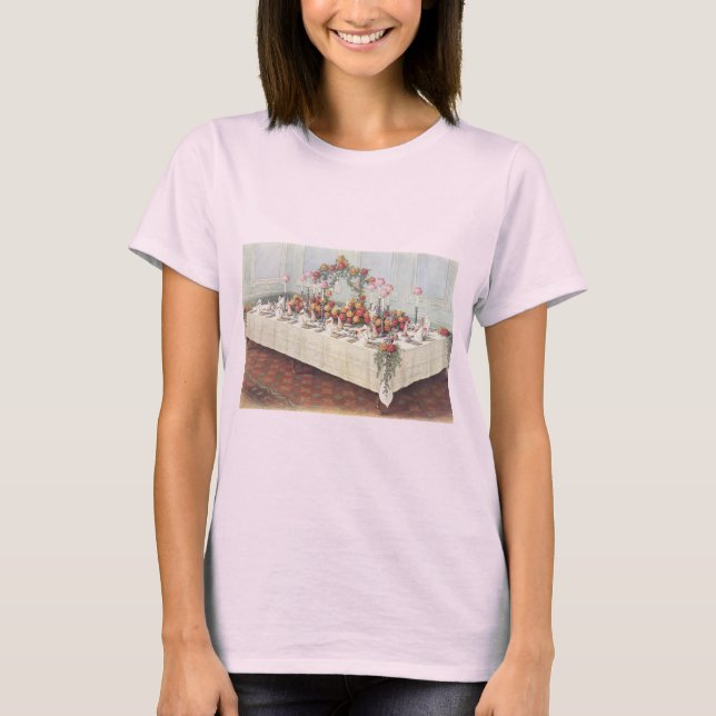 T-shirt Table de banquet de mariage vintage (Devant)