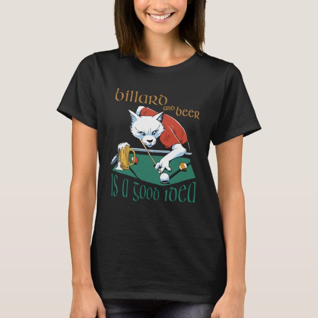 T-shirt Table de billard et billard de bière (Devant)