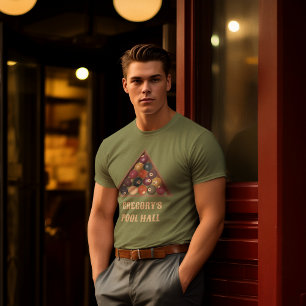 T-shirt Table de billard vintage personnalisée Ballons de