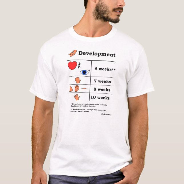 T-shirt Table de croissance foetale (copie noire) (Devant)