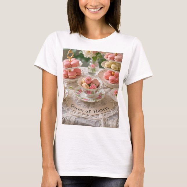 T-shirt Table fleurie, tasses d'eau, plateaux en gradins m (Devant)