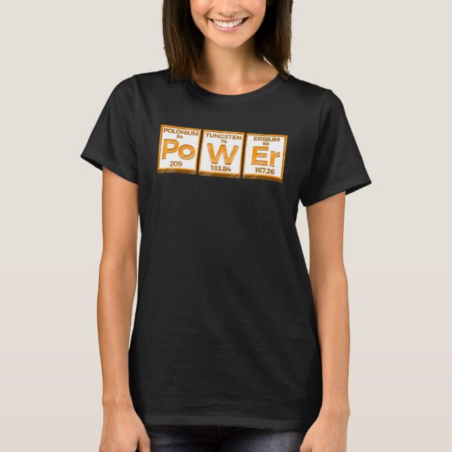 T-shirt Table périodique Power Fitness Elements aime la sc (Devant)