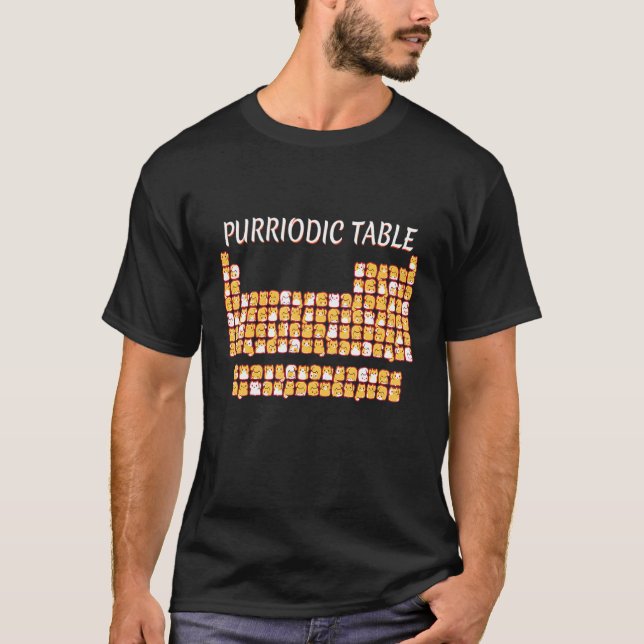 T-shirt Table Purriodique Cute Chat Jeu de Table Périodiqu (Devant)