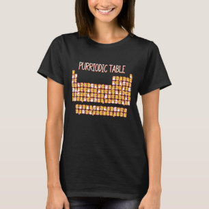 T-shirt Table Purriodique Cute Chat Jeu de Table Périodiqu
