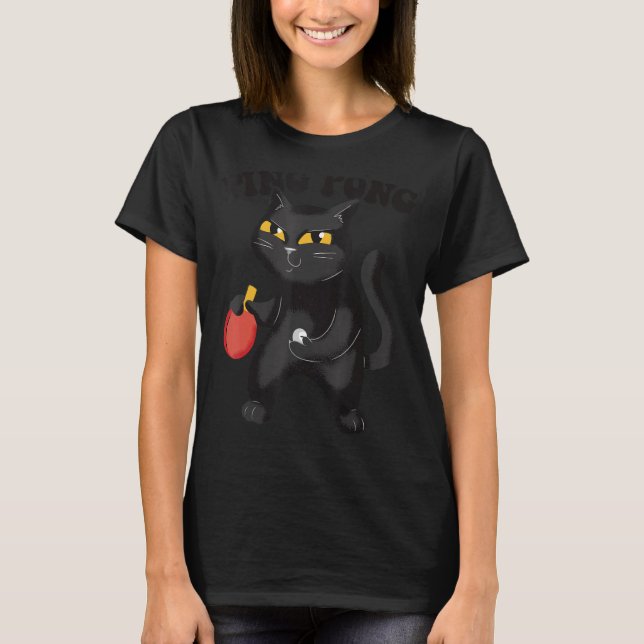T-shirt Table Tennis Chat Pingpong Outfit Chat Ping Pong (Devant)