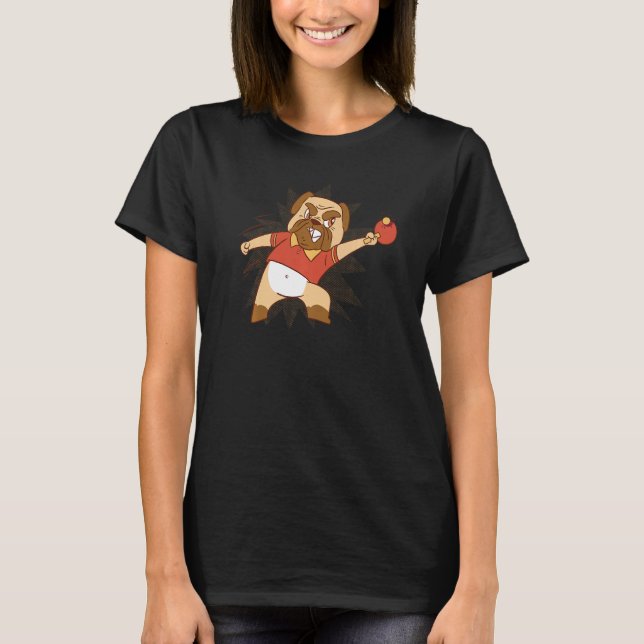 T-shirt Table Tennis Chien Pong Design Pingpong Outfit Chi (Devant)