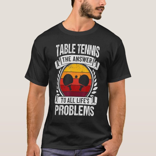 T-shirt Table Tennis Coach Ping Pong Master Racket Sport P (Devant)