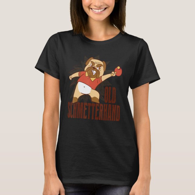 T-shirt Table Tennis Old Schmetterhand Pingpong Outfit Dog (Devant)