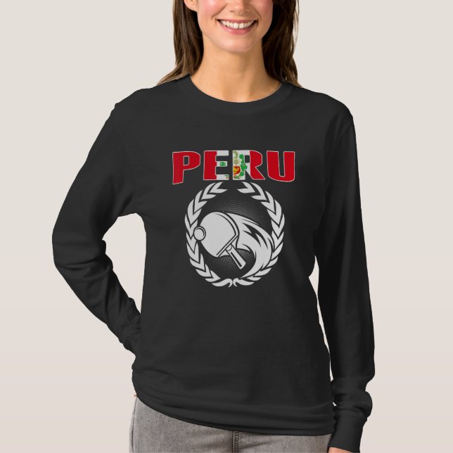 T-shirt Table Tennis Péru fier  Support Ping Pong péruvien (Devant)