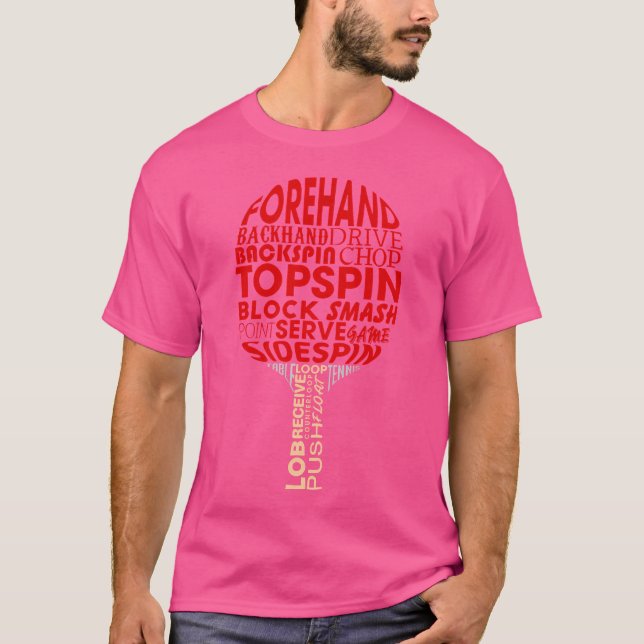 T-shirt Table Tennis Ping Pong Racket Player Drôle (Devant)