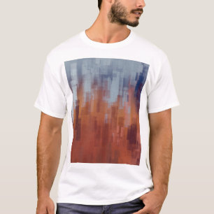 T-shirt Tableau Abstrait, mur en béton coloré.