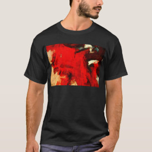 T-shirt Tableau Abstrait rouge