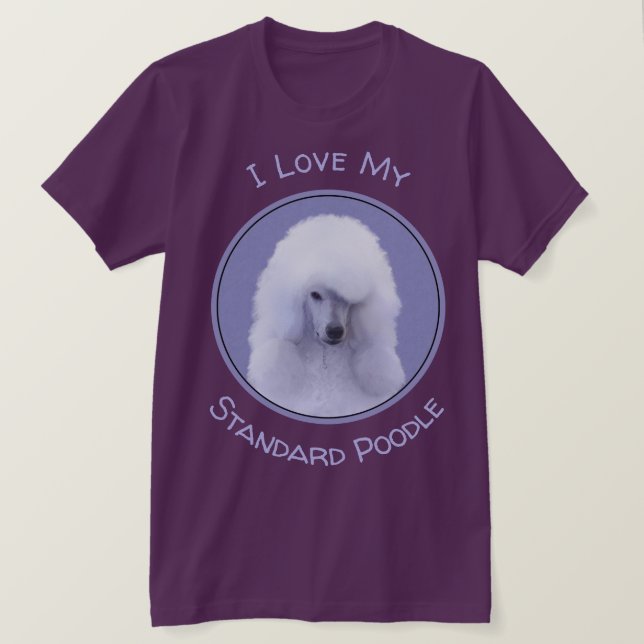 T-shirt Tableau blanc standard de caniche - Art original d (Design devant)