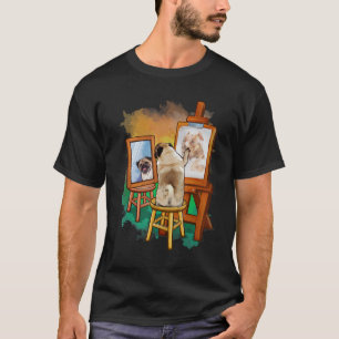 T-shirt Tableau carlin Pitbull Artiste Art Amoureux des an