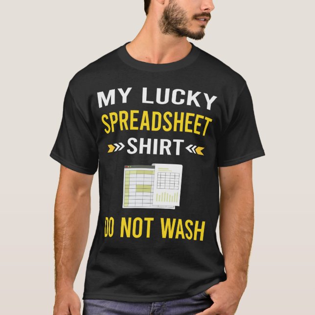 T-shirt Tableau chanceux Feuille de calcul Tableurs (Devant)
