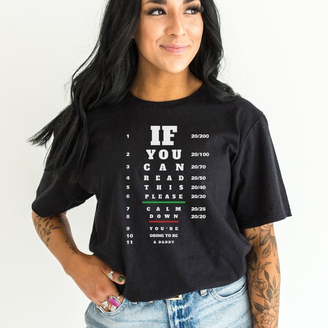 T-shirt Tableau d'acuité visuelle Annonce de grossesse au  (Créateur téléchargé)