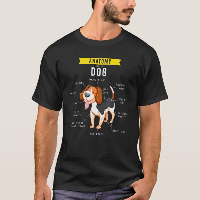 T-shirt Tableau d'anatomie de chien pour chien chiot propr (Devant)