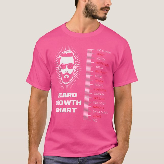 T-shirt Tableau de croissance de barbe Règle de longueur d (Devant)