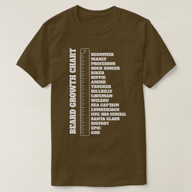 T-shirt Tableau de croissance de la barbe de l'amoureux de (Design devant)