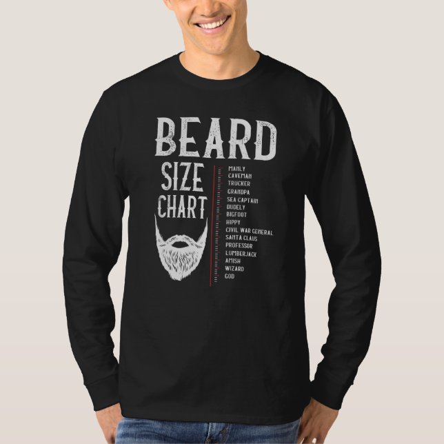 T-shirt Tableau de croissance de la longueur de la barbe (Devant)