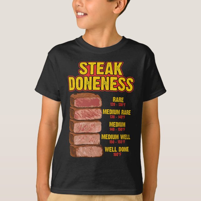 T-shirt Tableau de guide de cuisson du steak BBQ viande ch (Devant)