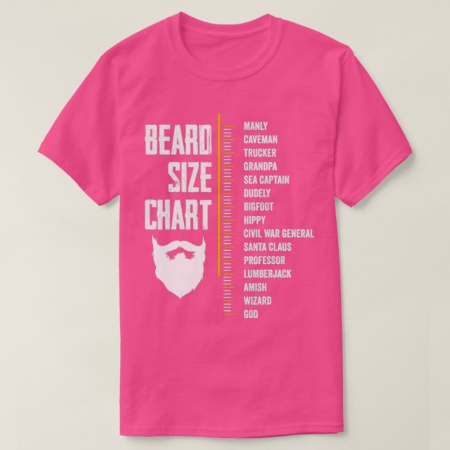 T-shirt Tableau de mesure de la barbe Longueur de la barbe (Design devant)