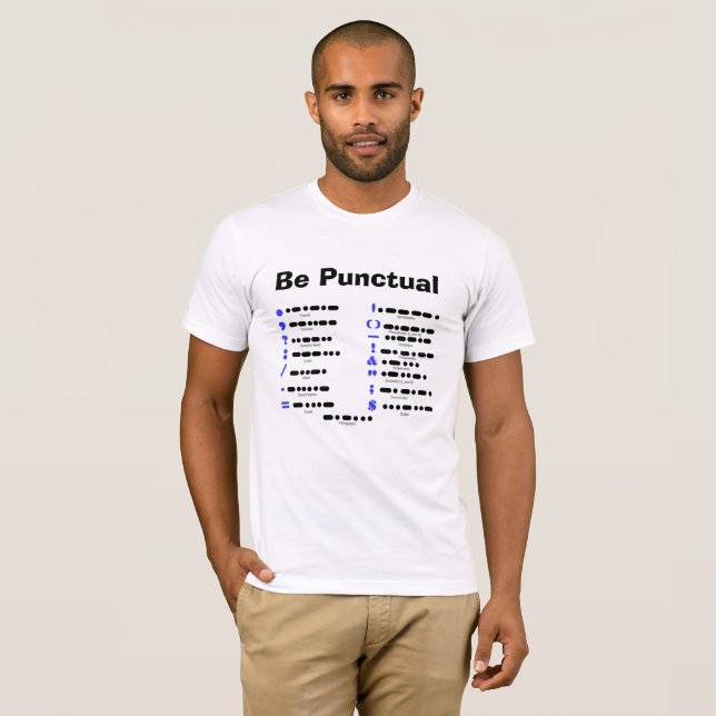 T-shirt Tableau de ponctuation du code Morse (Devant entier)