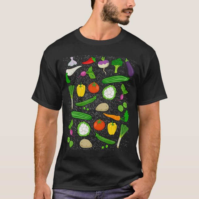 T-shirt Tableau de référence d'identification des légumes  (Devant)