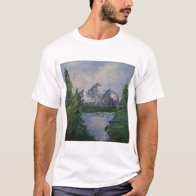 T-shirt Tableau de style Bob Ross #2 (Devant)