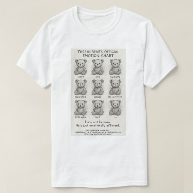 T-shirt Tableau d'émotions officiel Threadbear™️ (Design devant)